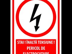 Semn pentru stai inalta tensiune pericol de electrocutare